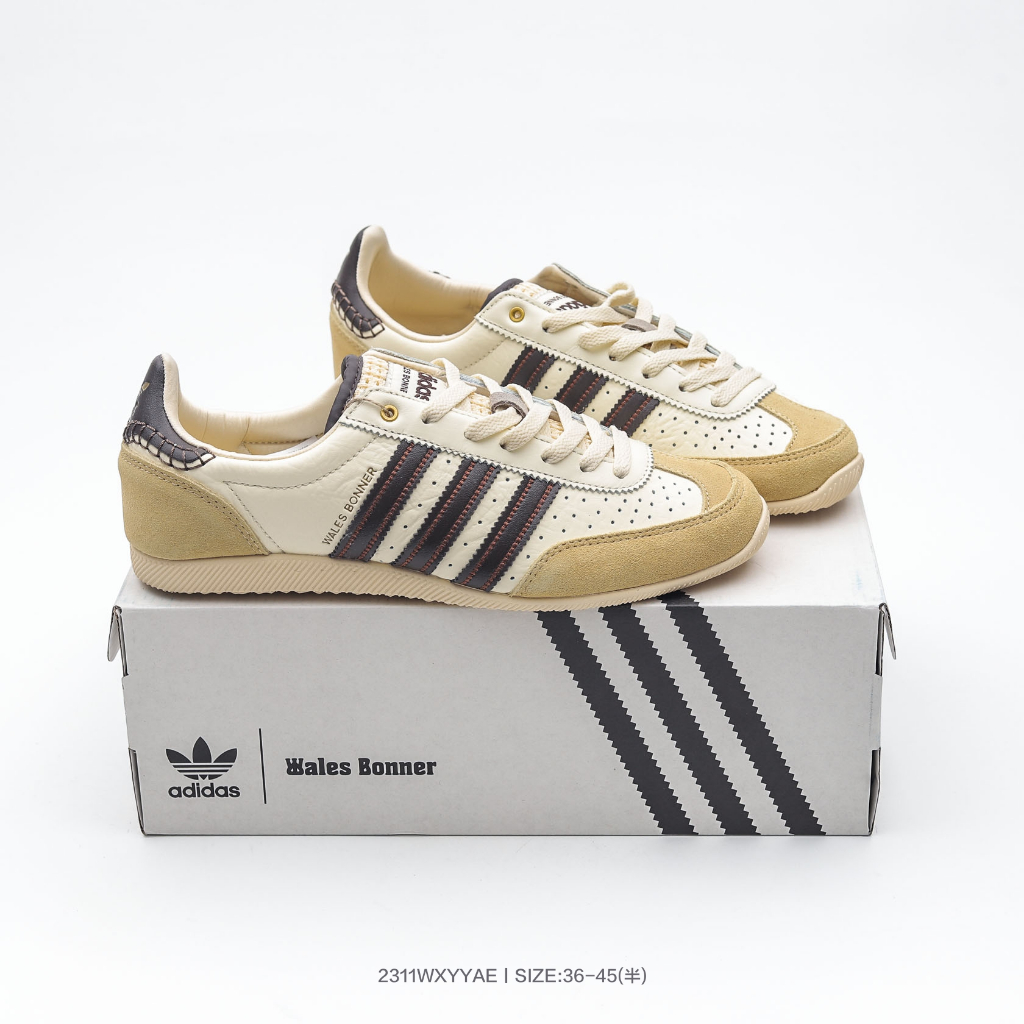 Wales Bonner x Adidas WB Japan Low Cream White Dark Brown WB Japanese Production Series Classic Retro Low Top Casual Sports Jogging Shoes Cream