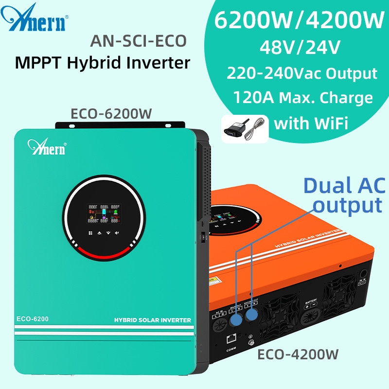 Anern 1000 W Hybrid Inverter Solar 12 V DC to 220 V/230 V AC with