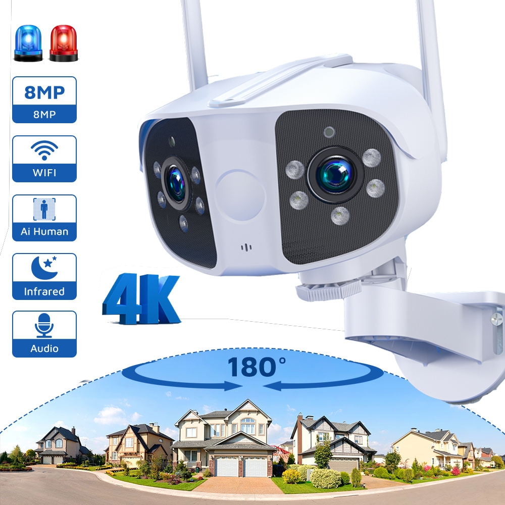 ANBIUX 180° UltraWide Angle CCTV Wireless Outdoor Security Camera 8MP
