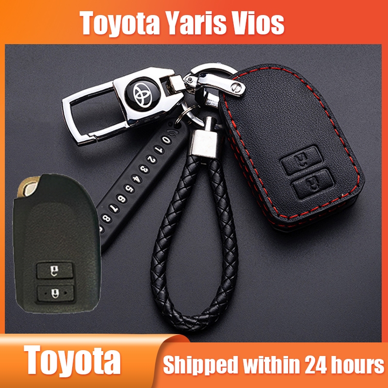 Sarung Kunci For Toyota Vios / Yaris Remote Key Leather Case Cover ...