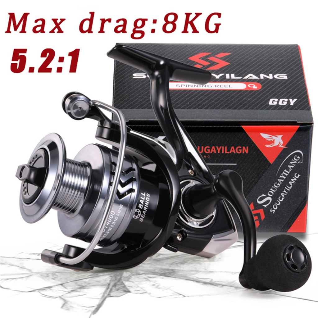 Sougayilang Fishing Reel 5.21 EVA Folding Handle Left/Right Gear Ratio