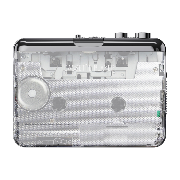 218pt Full Transparent Case Tape to MP3 Cassette to MP3 typec