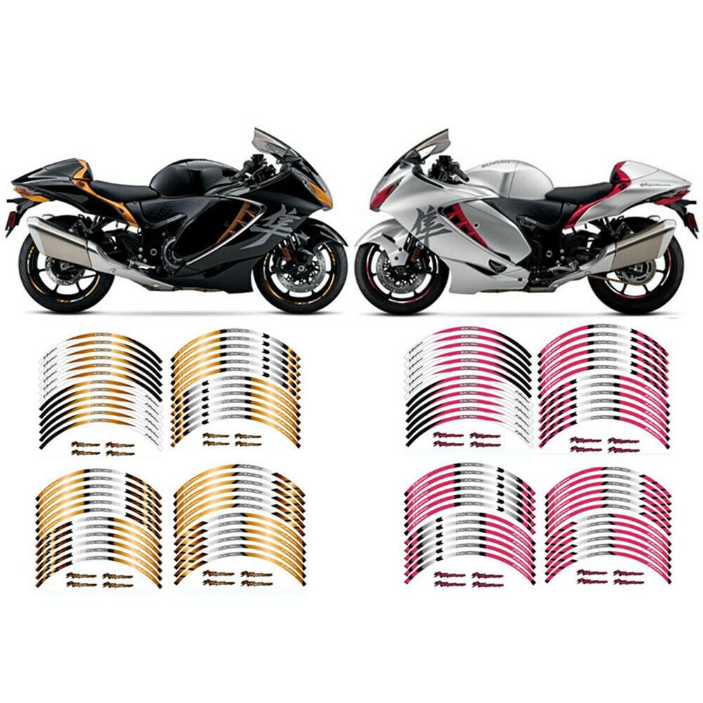 GSX 1300R Dirt Bike Rim Stripes 17/17 INCH Wheel Decals Tape Stickers ...