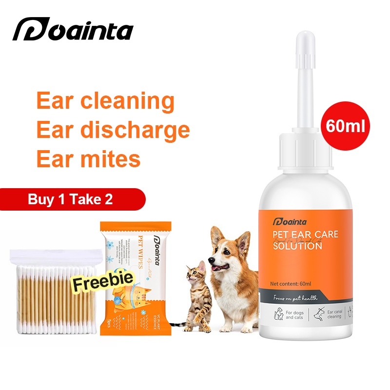 PUAINTA Pet Ear Care Solution Ear Cleaner Antibacterial Anti