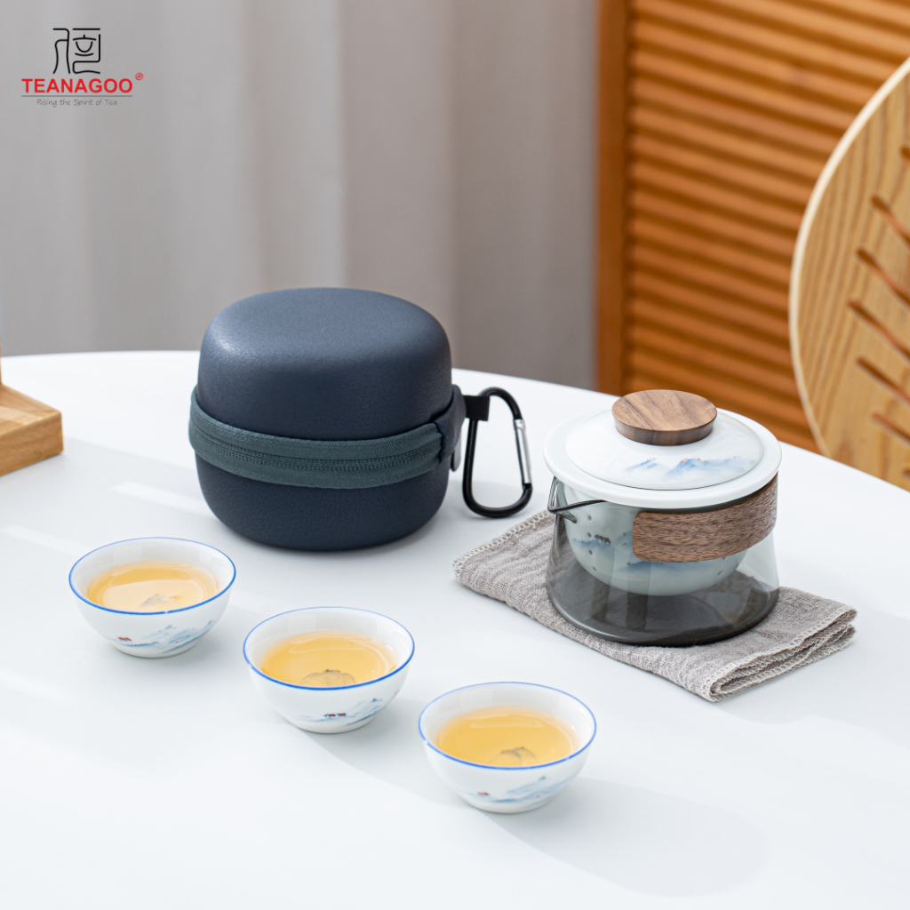 TEANAGOO Ceramic Crack Cup Portable Tea Set Outdoor Travel Kung Fu Tea ...