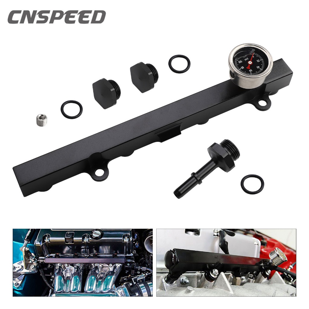 Aluminum Fuel Pressure Regulator Gauge Fuel Rail Kit Fit FOR HONDA K20