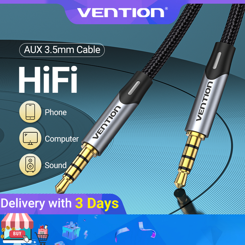 Vention 3.5mm Audio Cable Headphone Male to Male Car AUX Cable Braided