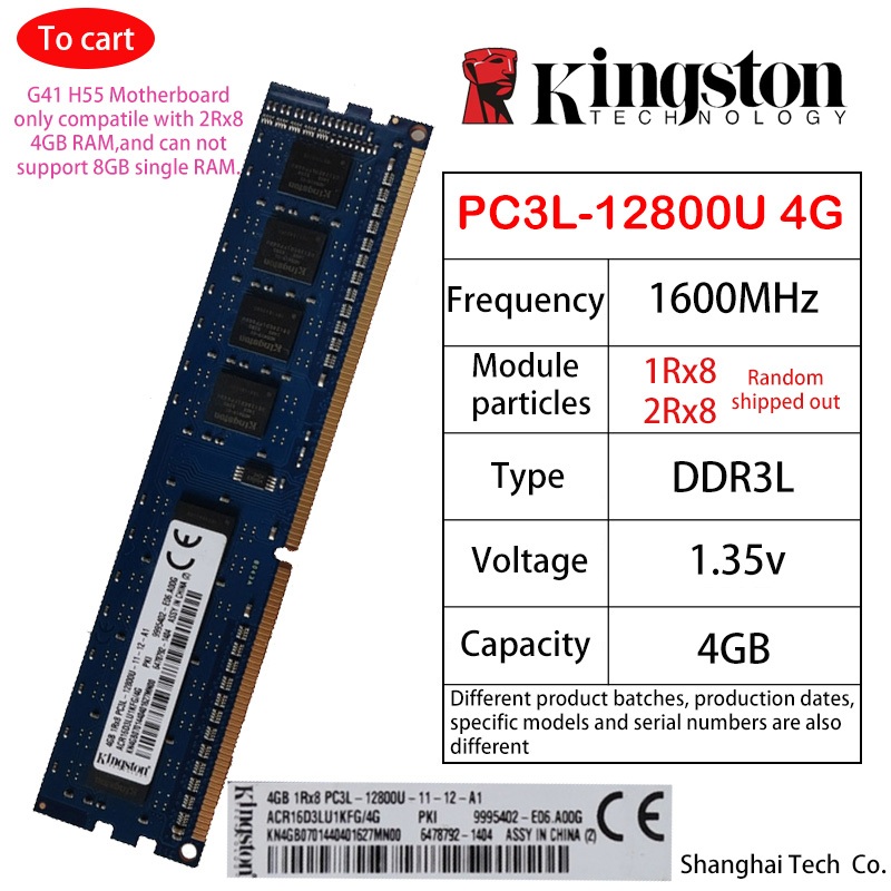 Kingston DDR3 RAM 2GB 4GB 8GB 1333/1600MHz desktop game memory
