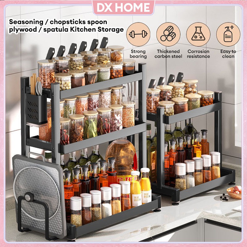 Kitchen Spice Rack Seasoning Rack Non Drill Multi-function Condiment ...