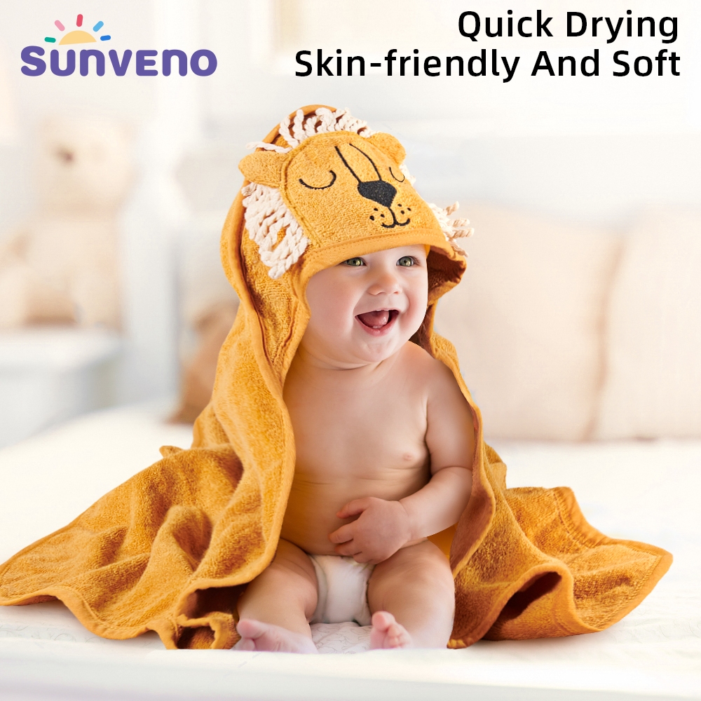 SUNVENO Baby Hooded Towels 100 Cotton Cloak Bath Towel Water Absorption and Fast Dry Large Bath Towel for Toddler and Infant Fashion Cartoon Animals Newborn Essentials Towel 90 Shopee Malaysia
