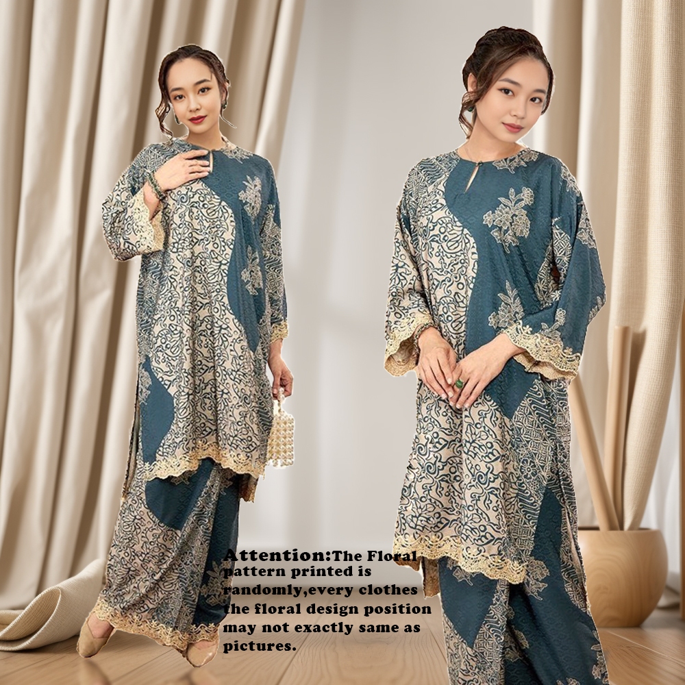 Baju Kurung Moden Kebaya Lace Ironless Baju Raya 2023 Plain Pleated ...