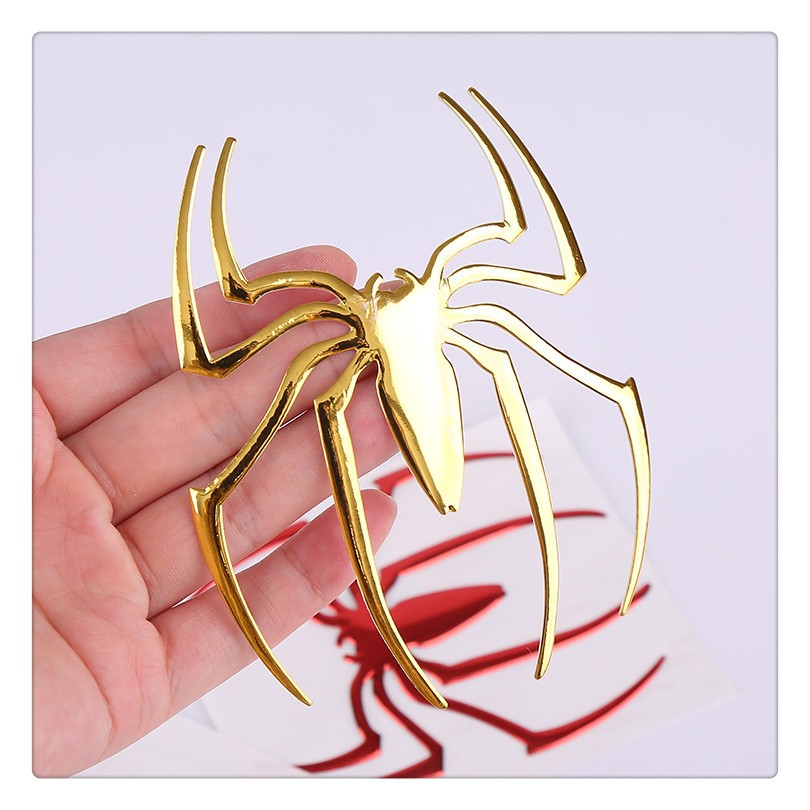 3D Spider Emblems soft rubber Badges Sticker for Universal Car Vehicle ...