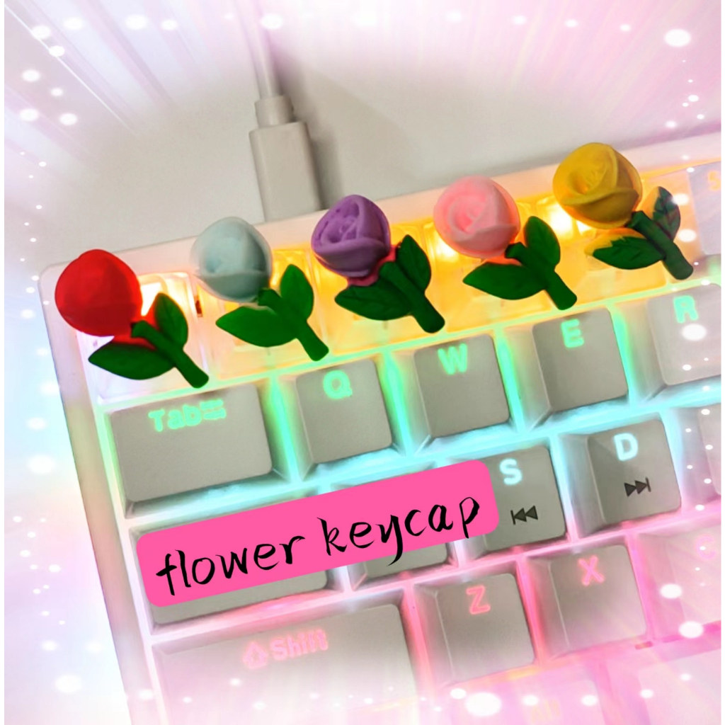 Rose Keycap Flower DIY Keycap Can Be Used for Mechanical Keyboard ...