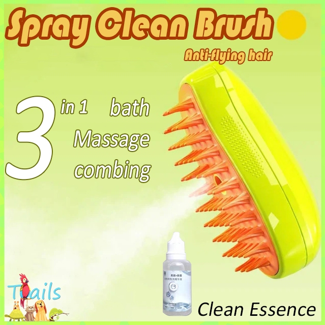 3in1 steamy cat Brush Cat Hair cleaning Brush spray Brush for Massage
