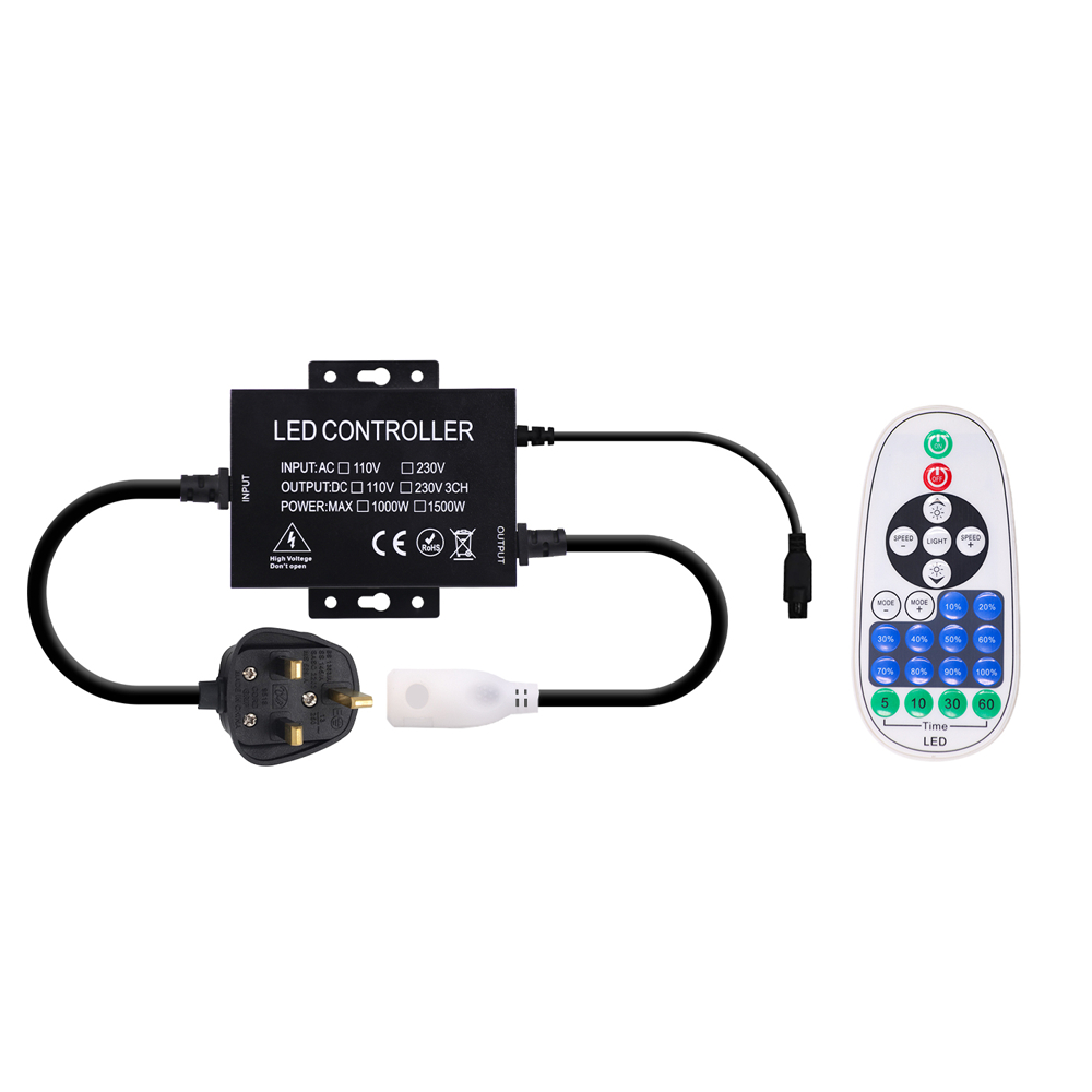 1500W 220V LED Dimmer with 23Key Remote Controller Monochrome Dimmer