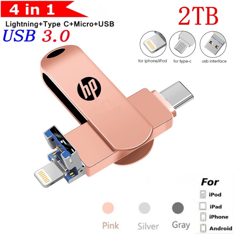 2TB 3in1 Otg 4in1 Flash Drive Type-C 512gb 256gb 128gb Storage Pendrive ...