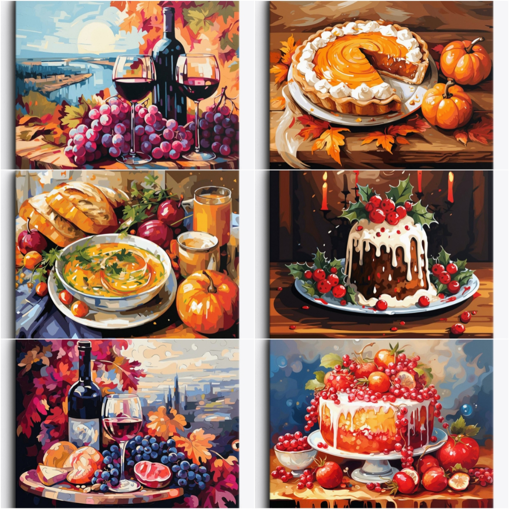 DROFE / Paint By Numbers / food / Digital Oil Painting / coloring ...