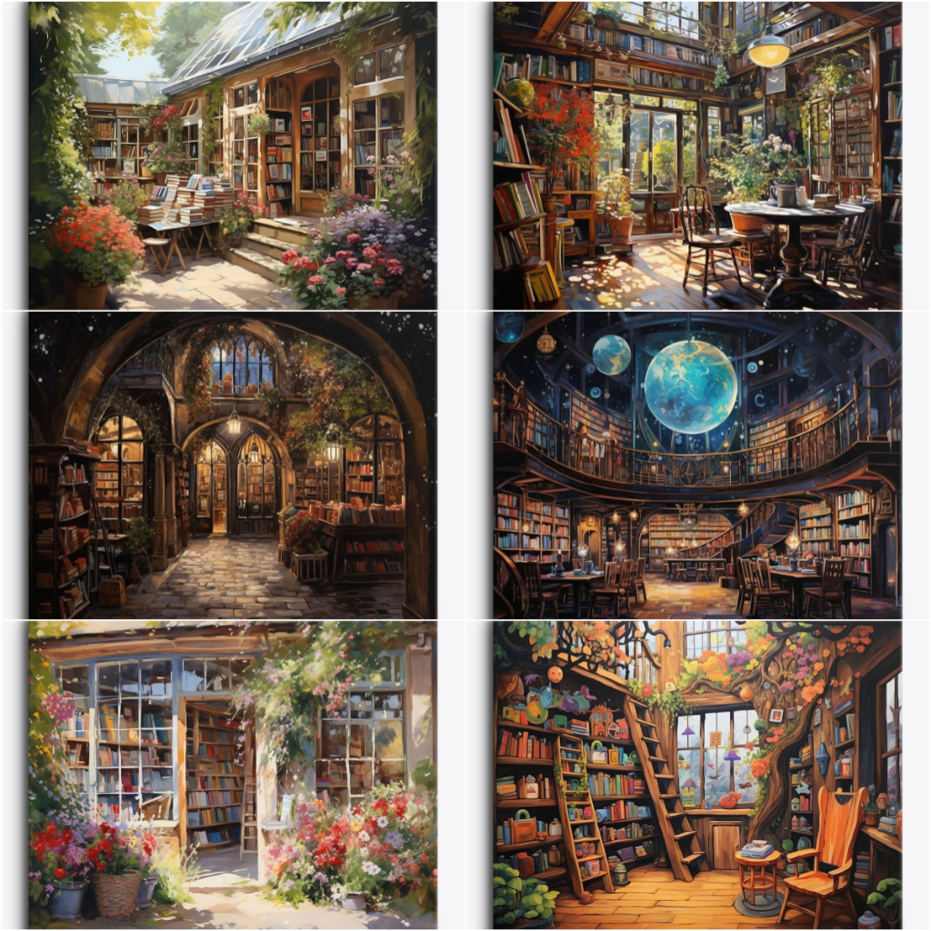 DROFE / Paint By Numbers / bookstore / Digital Oil Painting / coloring