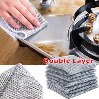 Magic Cleaning Cloth Kitchen Dishwashing Towel Metal Steel Wire Cleaning  Rag for Dish Pot Cleaning Tools