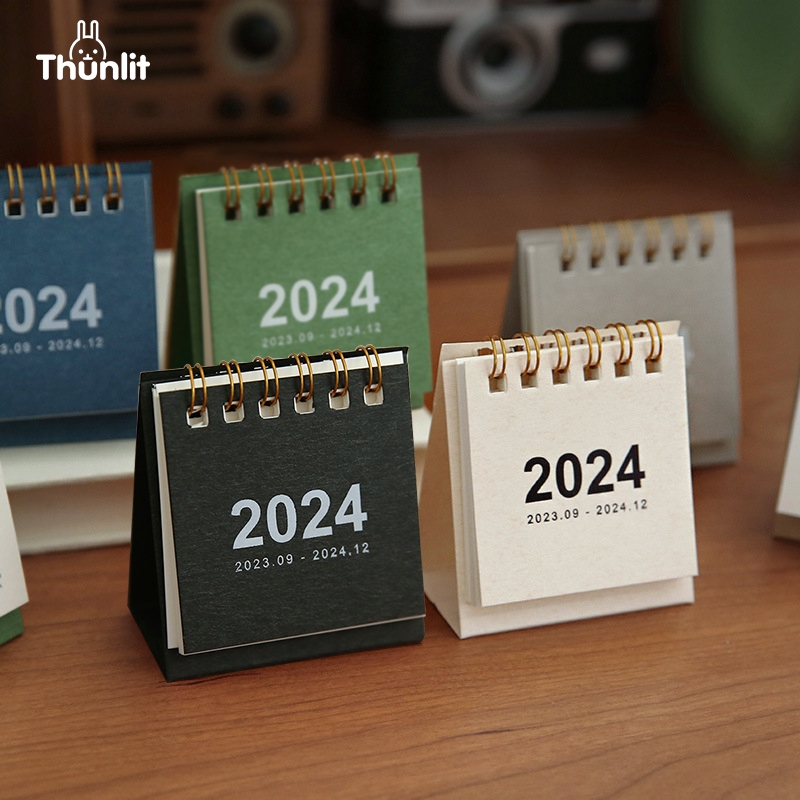 Thunlit Mini Calendar Creative 2024 Small Cute Desk Calendar Portable