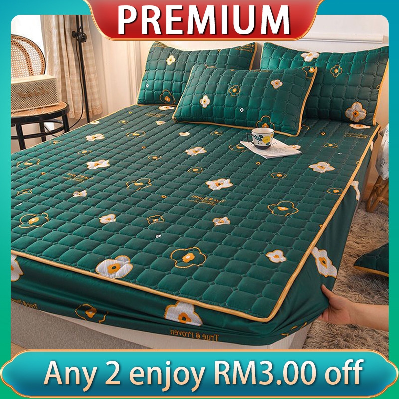 Premium Mattress Protector Fitted BedSheet Single/Queen/King Bedsheet