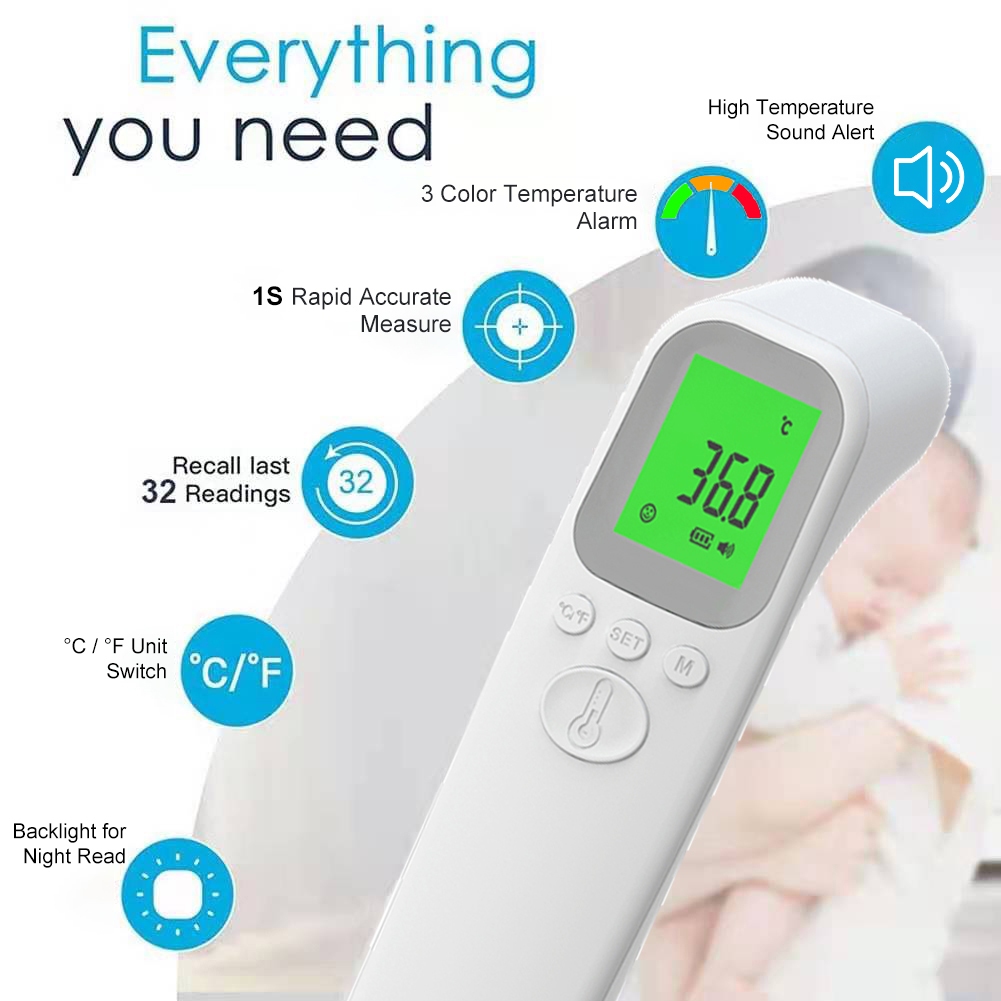 Approved High Accuracy Baby Adult Infrared SOP Handheld Thermometer LCD