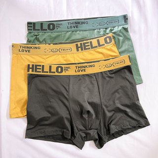 hello' Print Men's Cotton Boxers Briefs Underwear - Temu