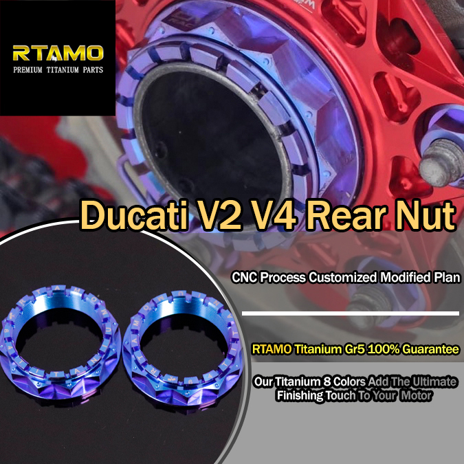 RTAMO Titanium Gr5 Ducati Rear Wheel Nut Panigale Streetfighter V2 V4