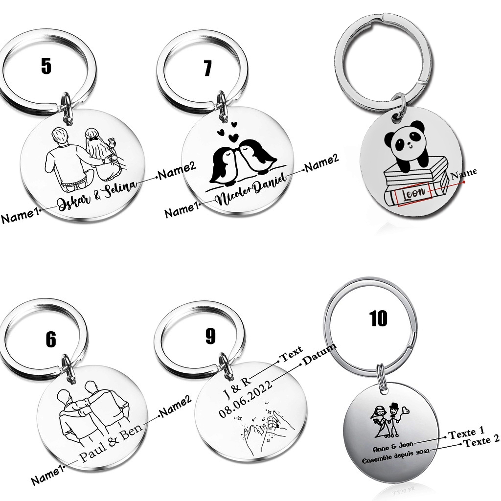 Keychain Custom Name Couple Keychain Nama Murah Personalized Couple