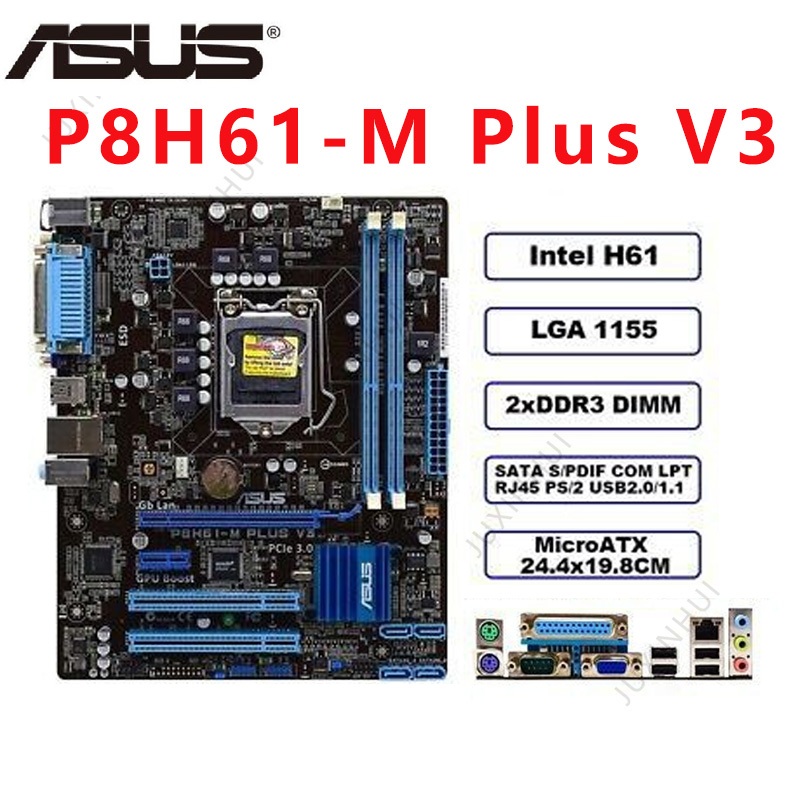 Asus Motherboard P8H61 M Plus V3 Socket 1155 ASUS P8H61 M PLUS V3 DDR3 computer 1155 pin motherboard printing port dual PCI P8H61 H61