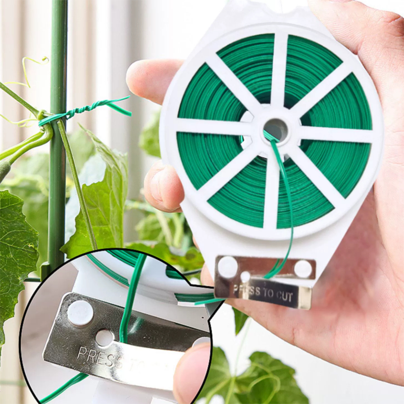 20M/50M Gardening Tie Plastic Tie Flower Iron Wire Rose Climbing Vine ...