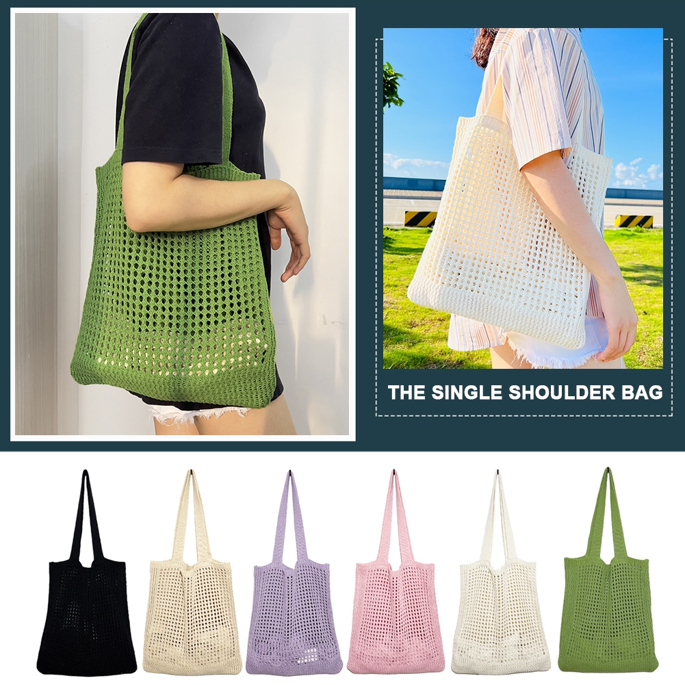 Cotton Braided Top Handle Small Shoudler Bag