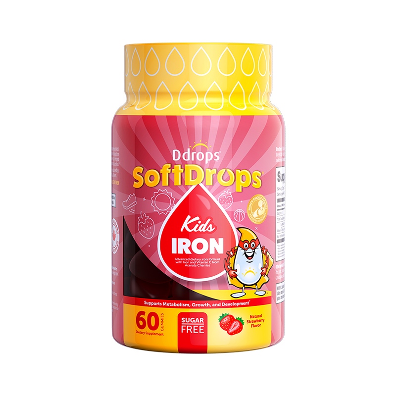 Ddrops Softdrops Kids Iron Gummy. Iron Supplement For Children, Improve