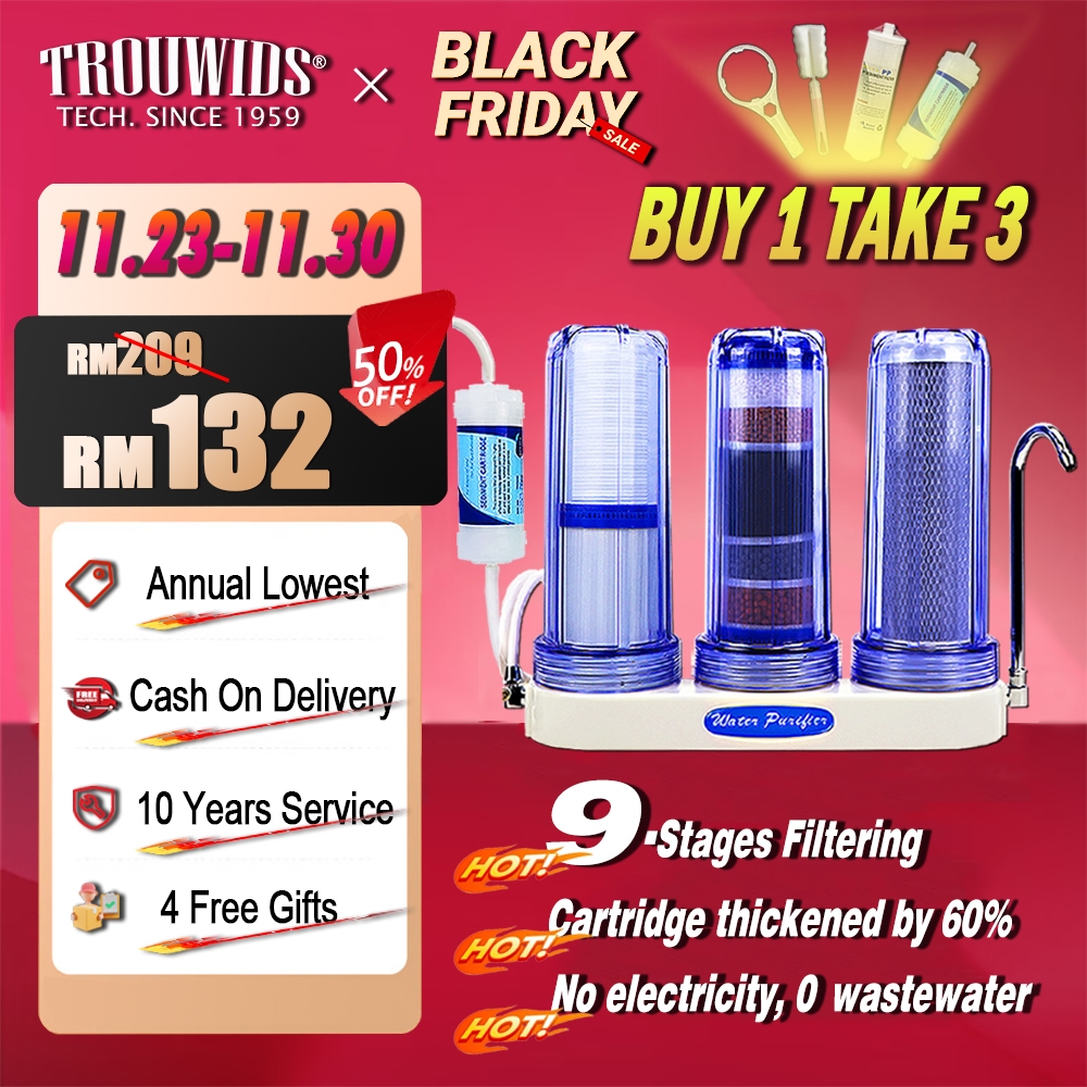 Trouwids 9 In 1 Tap Water Filter Mineral Faucet Water Purifier Indoor Penapis Air Shopee Malaysia 