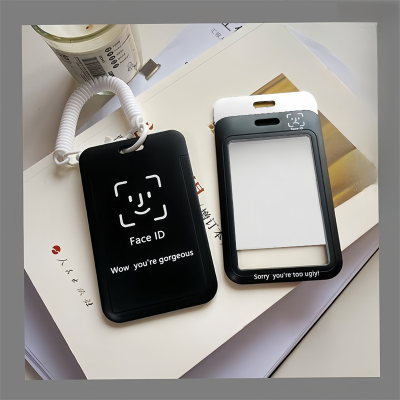 Black Cartoon student campus card cover girl bus meal card access ...