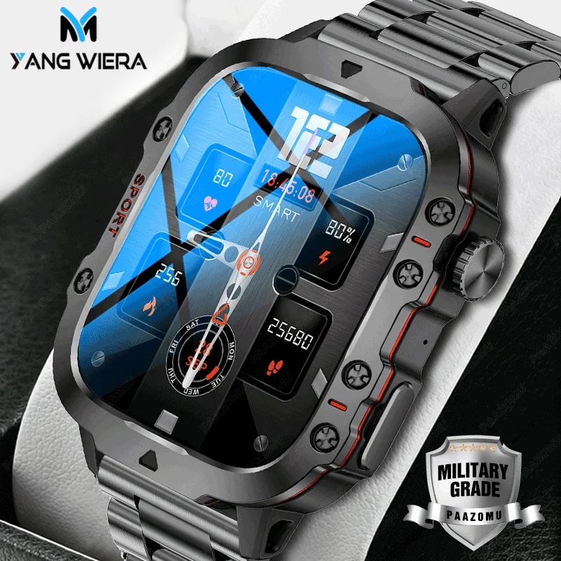 2023 New Smartwatch Men's Rugged Military Bluetooth Call Sport