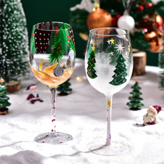 Christmas Tree Wine Glass Goblet Champagne Glass 360ml Christmas Cocktail  Glasses and Drinkware Red Wine Goblet Xmas Gift