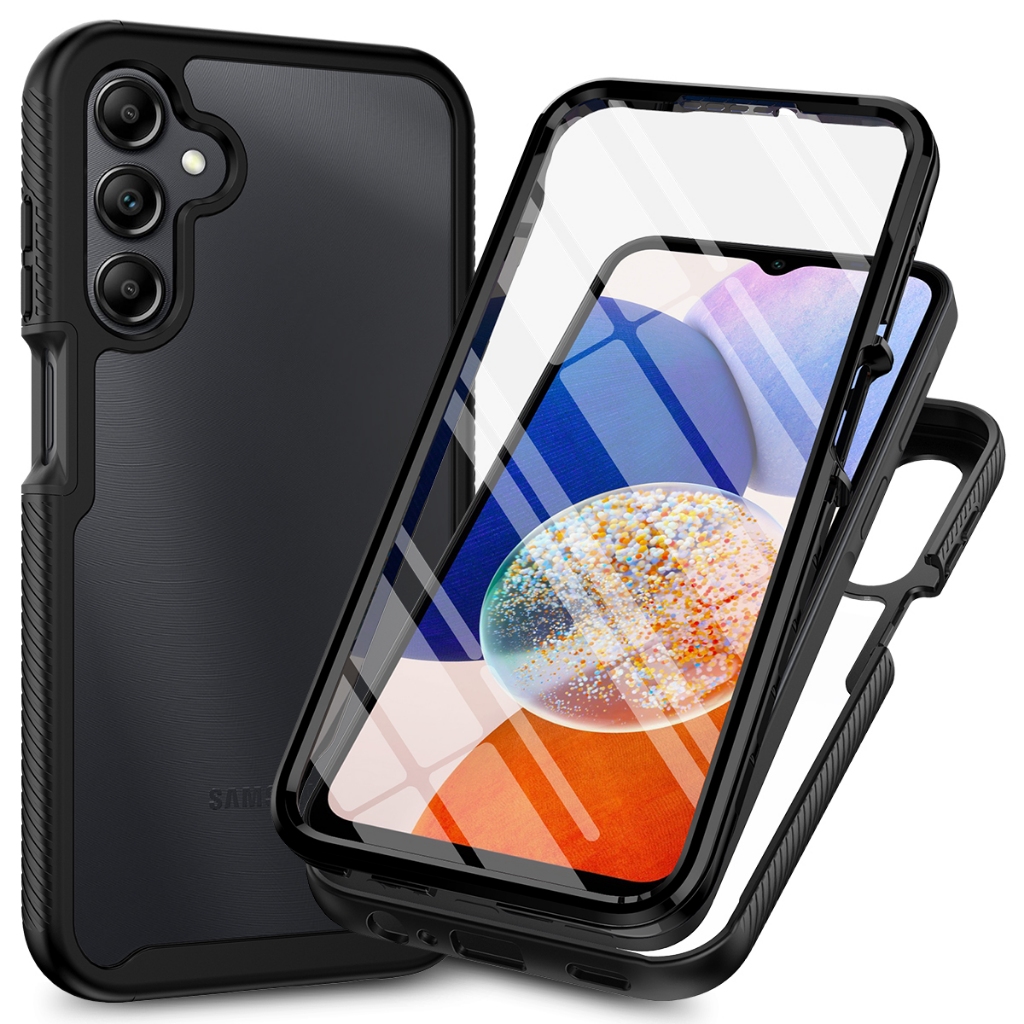 Galaxy A15 5G Clear Full Body Rugged Protective Case Builtin Screen