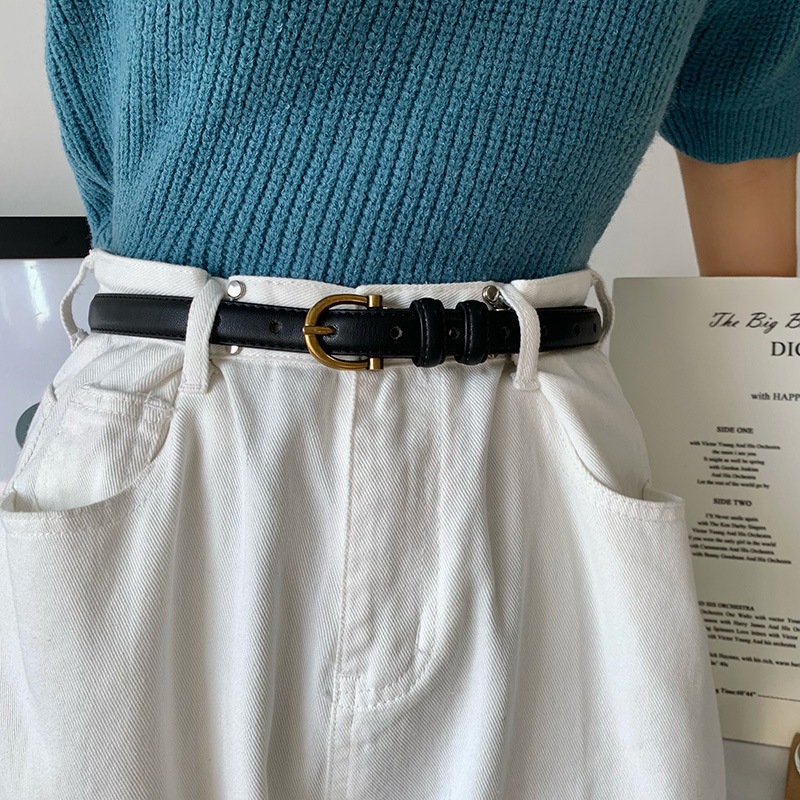 Retro Belt Simple And Versatile Thin Belt Korean Jeans Belt Women's ...