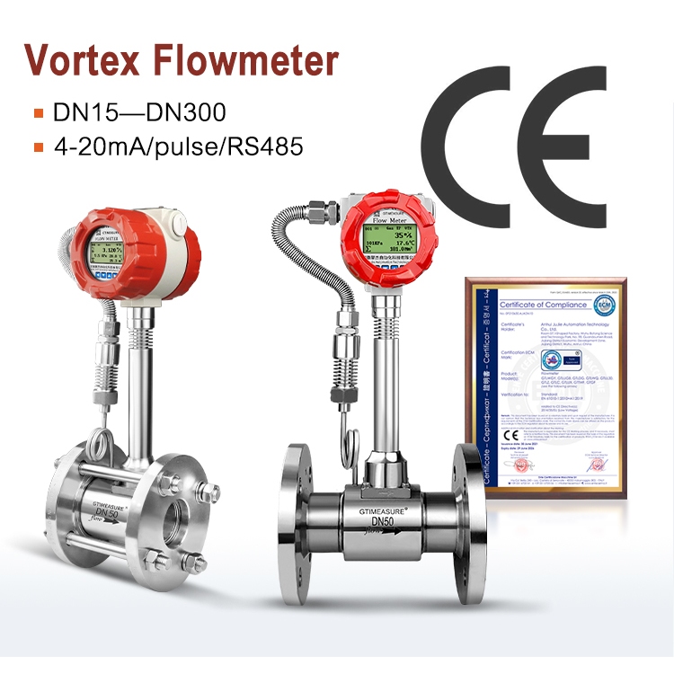 Vortex Flow Meter Clamp Flange Liquid Water Oil Gas Air Steam ...