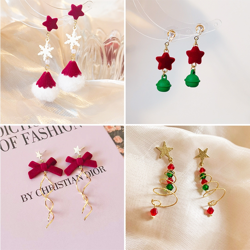 Christmas Tree Versatile Snowflake Bell Tassel Earrings main image 1