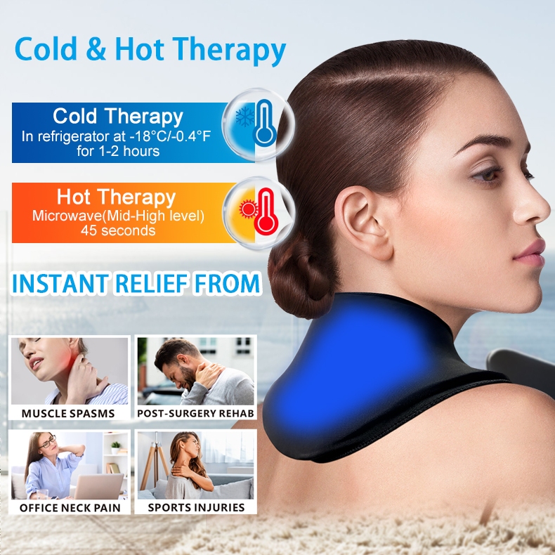 Neck Ice Pack Wrap Gel Reusable Ice Pack for Neck Pain Relief, Hot Cold Compress Therapy for ...