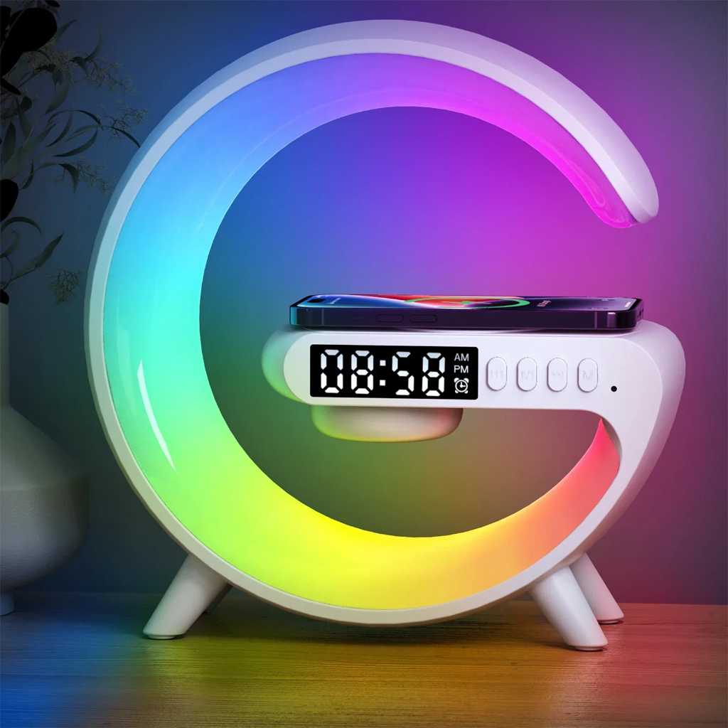 4in1 LED Atmosphere Light RGB Wireless Charger Bluetooth Speaker Table ...
