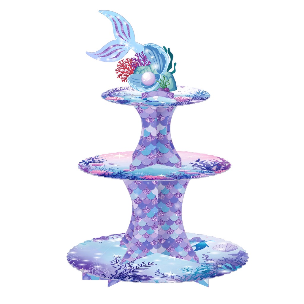 Mermaid Cake Stand Rack Under The Sea Mermaid 1st Birthday Party ...