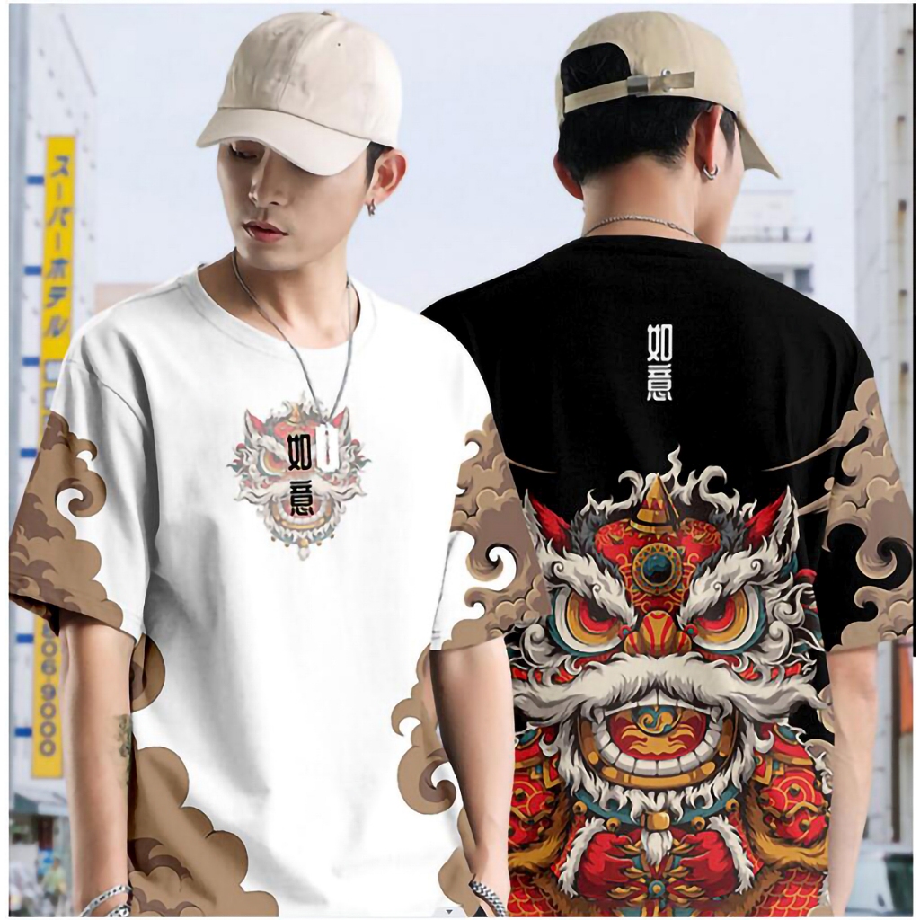 Anime Printed Streetwear T Shirts Summer Chinese Style Mens Casual ...