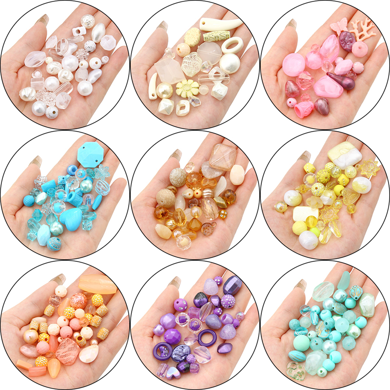 30g/bag Random Mixed Shapes Exquisite Acrylic Charms Beads For Necklace ...