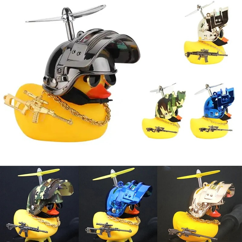 Cute Broken Wind Rubber Duck Toy for Car Ornaments Yellow Duck Car ...