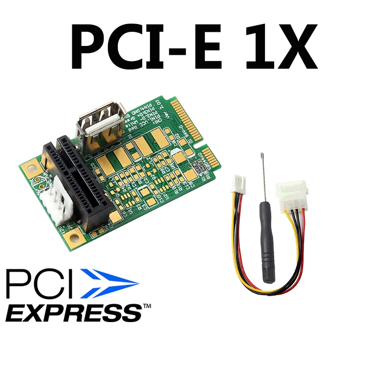 Mini PCI E to pci Express 1X with USB Riser Card Adapter 4Pin Power ...