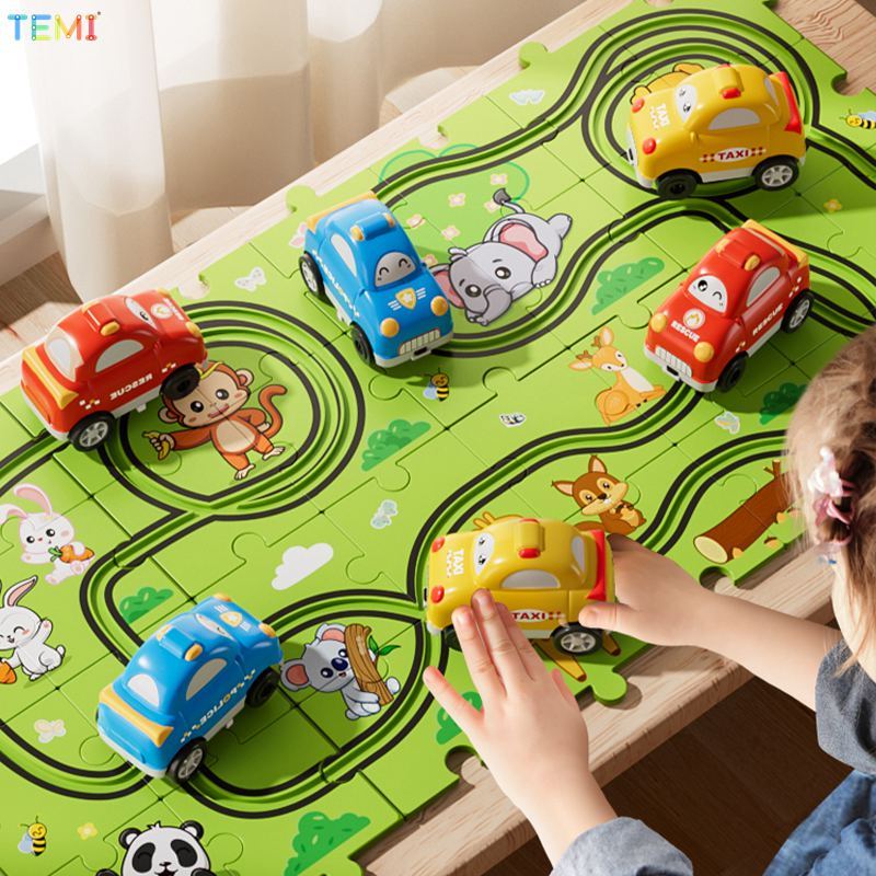 TEMI Track Car Toys Vehicle Puzzle Track Playset Fun Race Car Toys