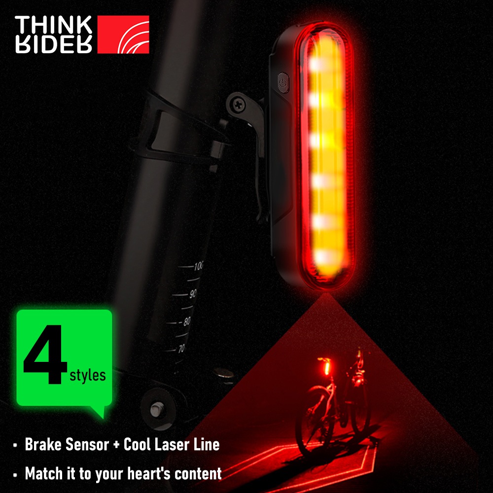 Folding Laser Bike Light Front Rear Safety Warning Bicycle Light USB ...